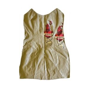 beige taupe strapless faux leather amour mini dress • Fashion Nova